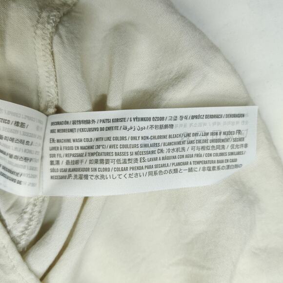 Abercrombie & Fitch Linen Blend Knotted Front Flutter Sleeve Mini Dress Medium - Picture 13 of 16